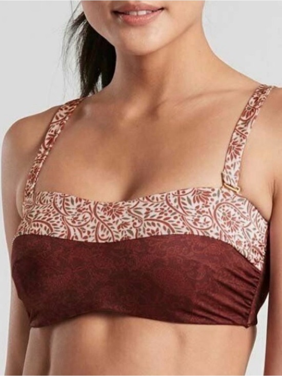 Athleta Other - Athleta • NWT Aqualuxe Batik Bandeau Bikini Top Dried Cinnamon Size Medium